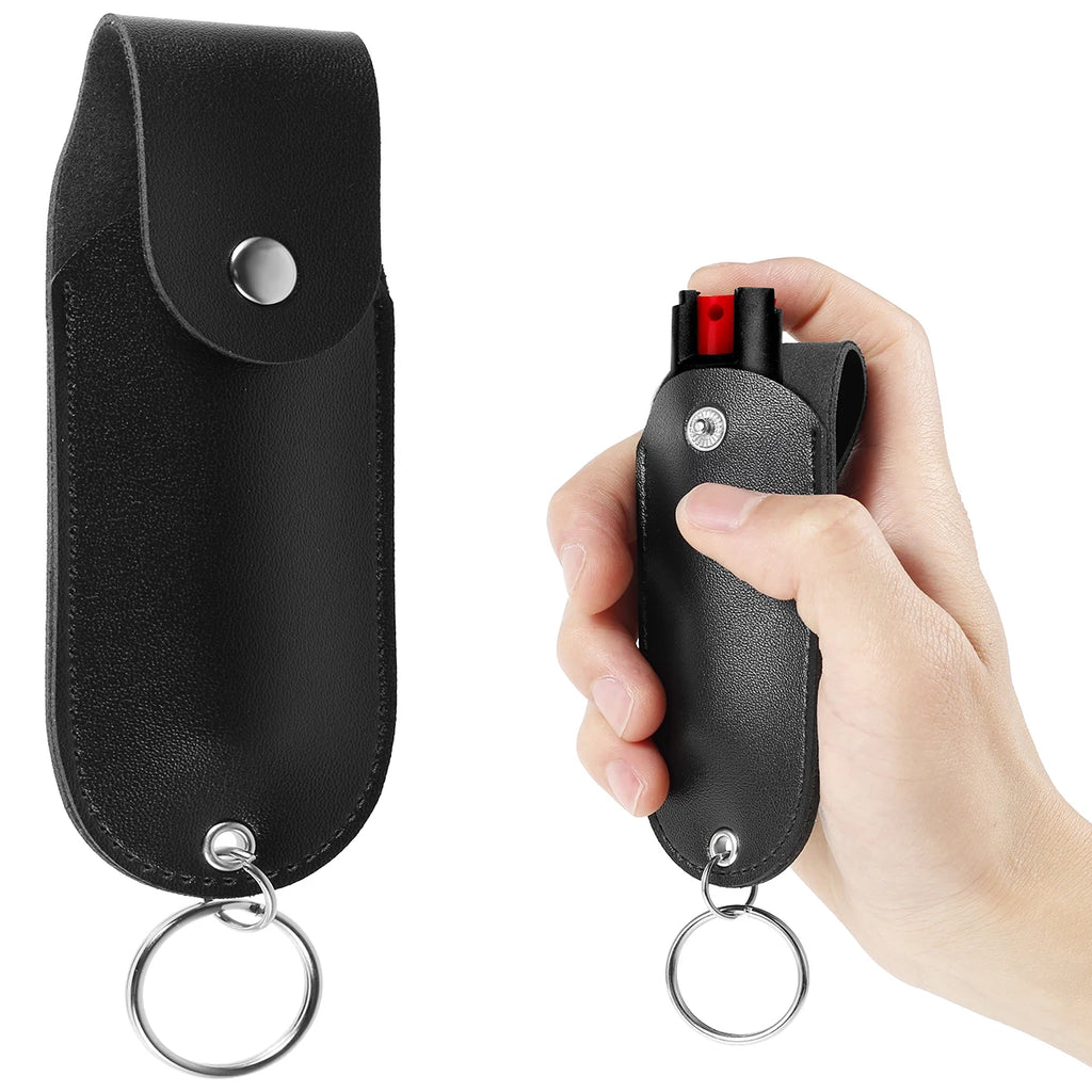 Pepper Spray Holster Mini Portable Pepper Spray Holder Self Defense Spray Leather Holder Keychain Journey Climbing Accessories