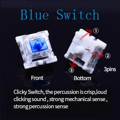 Outemu Switch for Mechanical Keyboard Black Blue Brown Red 3Pin Dustproof Linear Tactile Clicky Silent Compatible with MX Switch