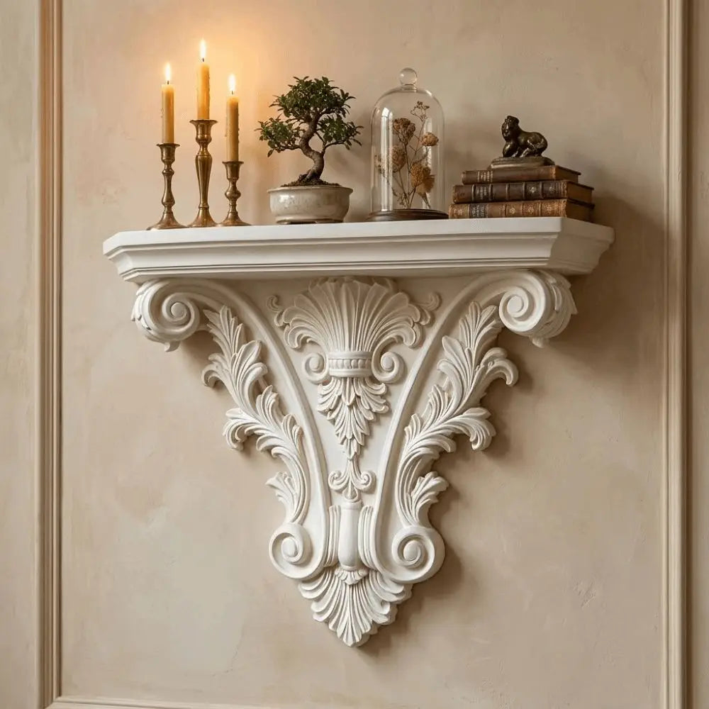 Creative 3D Printing Floating Shelf Unique Retro Gothic Wall Decor Decorative Carving Wall Mounted Shelves Goth Home Decor