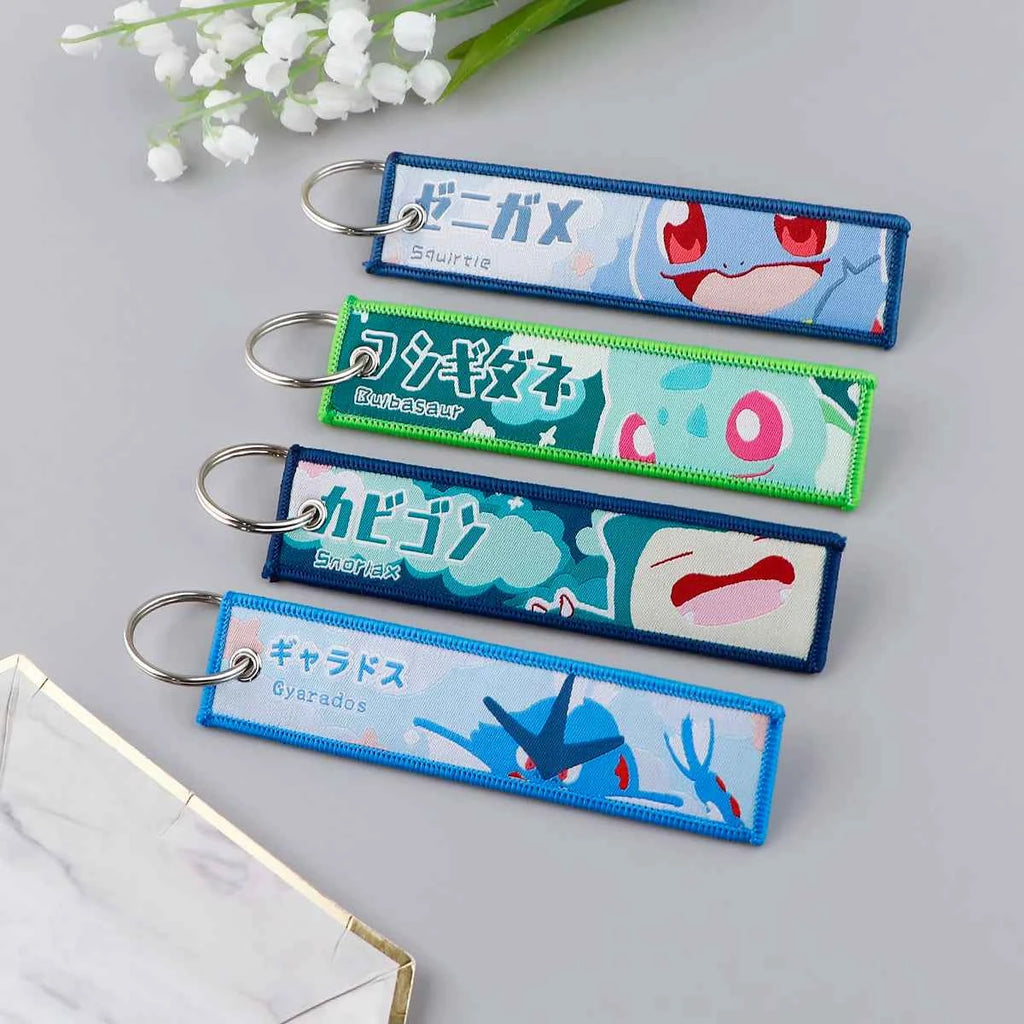 Anime Cute Animal Jet Tag Embroidery Keys Tag Women Keyring Cartoon Car Keys Fashion Jewelry Accessories Kids Gifts 1PCS