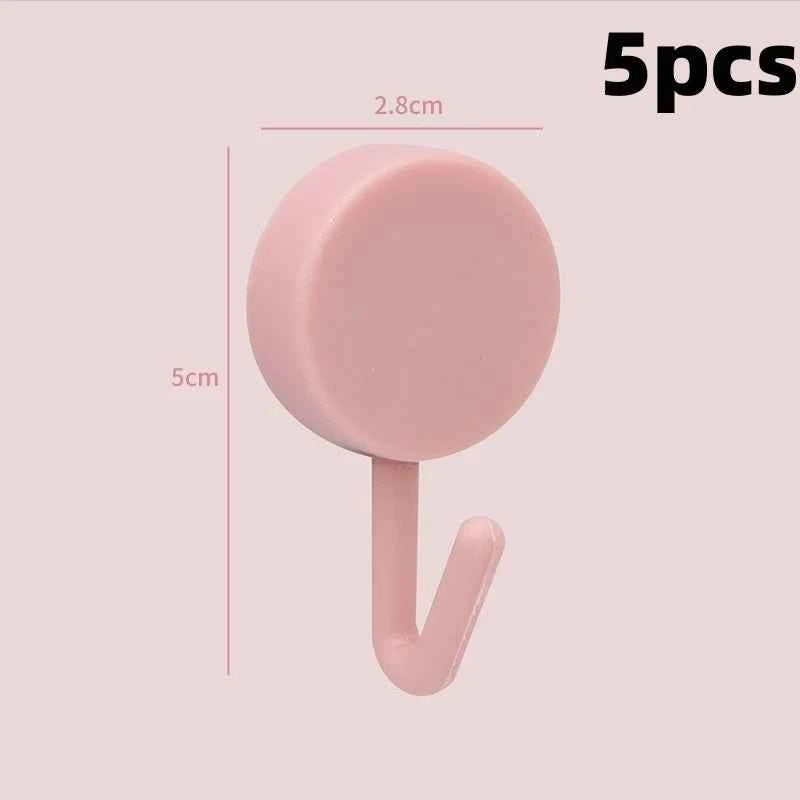 Self Adhesive Wall Hook Strong Without Drilling Coat Bag Bathroom Door Kitchen Towel Hanger Hooks Home Storage Accessories