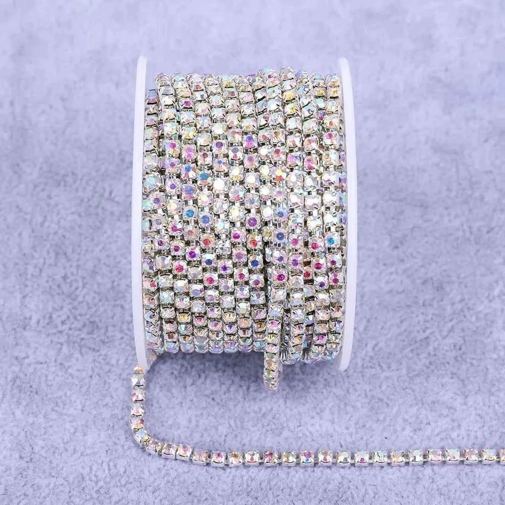 All Color Claw Chain Electrophoresi Rhinestones Trim Stone Gold Diamond Strass Decorative Applique Crystal Trimmings For Dresses