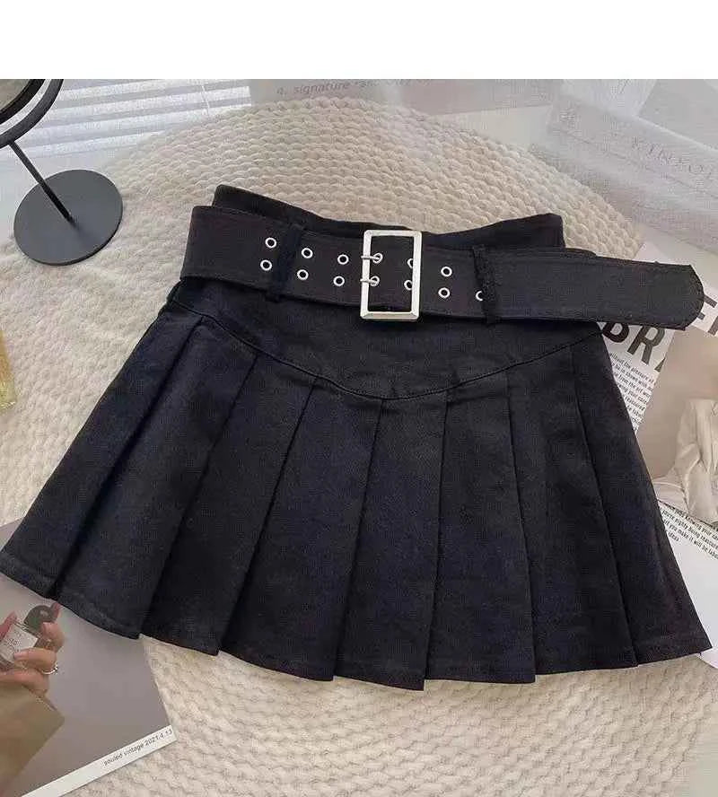 Pleated Skirts Women Korean Style Fashion High Waist Hotsweet Solid All-match Summer Students Chic Streetwear Vintage Popular
