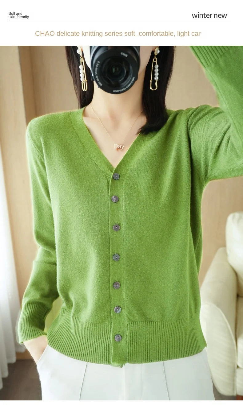 Women Cardigans 2025 Autumn Winter Single Breasted Knitwears Long Sleeve Warm Knit Cardigan Korean Fashion Spring casual Sweater