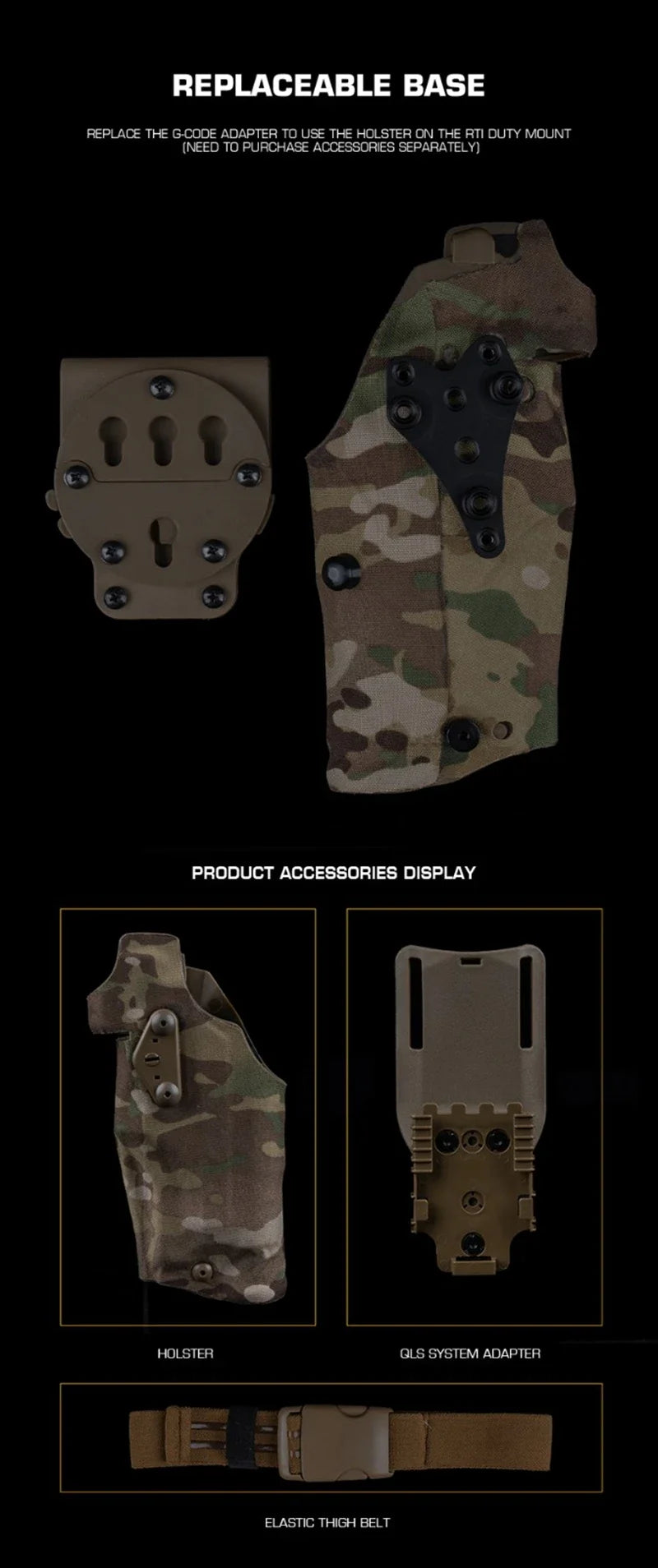 Tactical Gun Holster Glock17 Gen4 with X300 X300U Flashlight Quick Release Drop Leg Holsters Right Left Hand Pistol Gun Carry