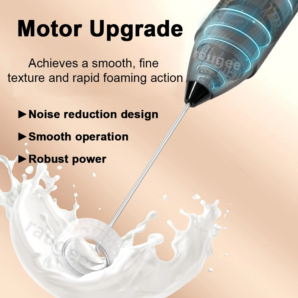 Wireless Milk Frother Mini Electric Handheld Foam Maker USB Rechargeable 3 Speeds Coffee Milk Mixer Electric Egg Beater