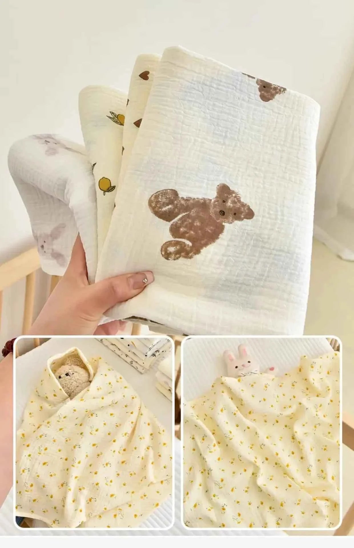 Newborn Baby Cotton Blanket Summer Bedding Babies Stuff  Throw Blanket Muslin Squares Receiving Blanket