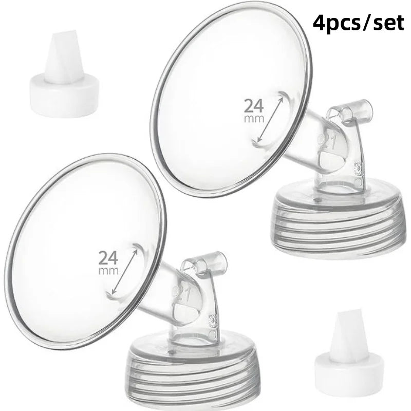 2 Flange and 2 Duckbill Valve Compatible with Spectra S1 S2 9 Plus Pump, Replacement Breast Pump Accessories
