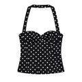 DEEABAE 2026 summer French style hanging neck polka dot camisole vest for women slim fit and slimming ruffled edge sexy top