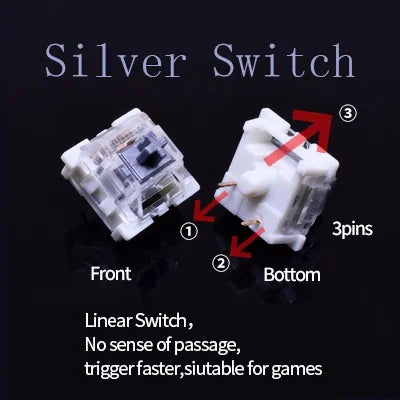 Outemu Switch for Mechanical Keyboard Black Blue Brown Red 3Pin Dustproof Linear Tactile Clicky Silent Compatible with MX Switch