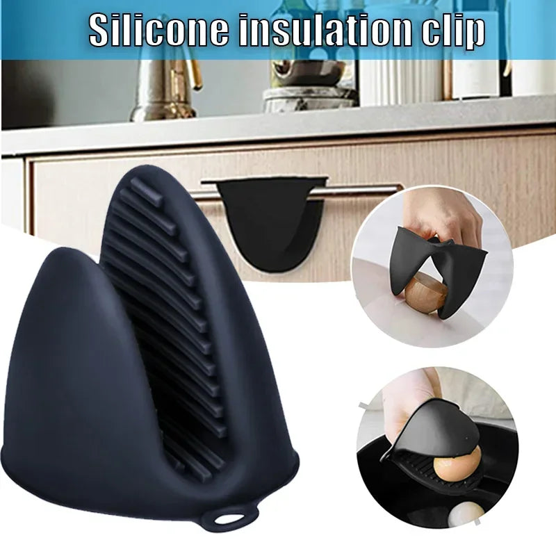 2PCS Oven Mitts Silicone Oven Glove Heat Resistant Pinch Mitts Anti Scalding Non Slip Gloves Clips Pot Holder Baking Oven Mitts