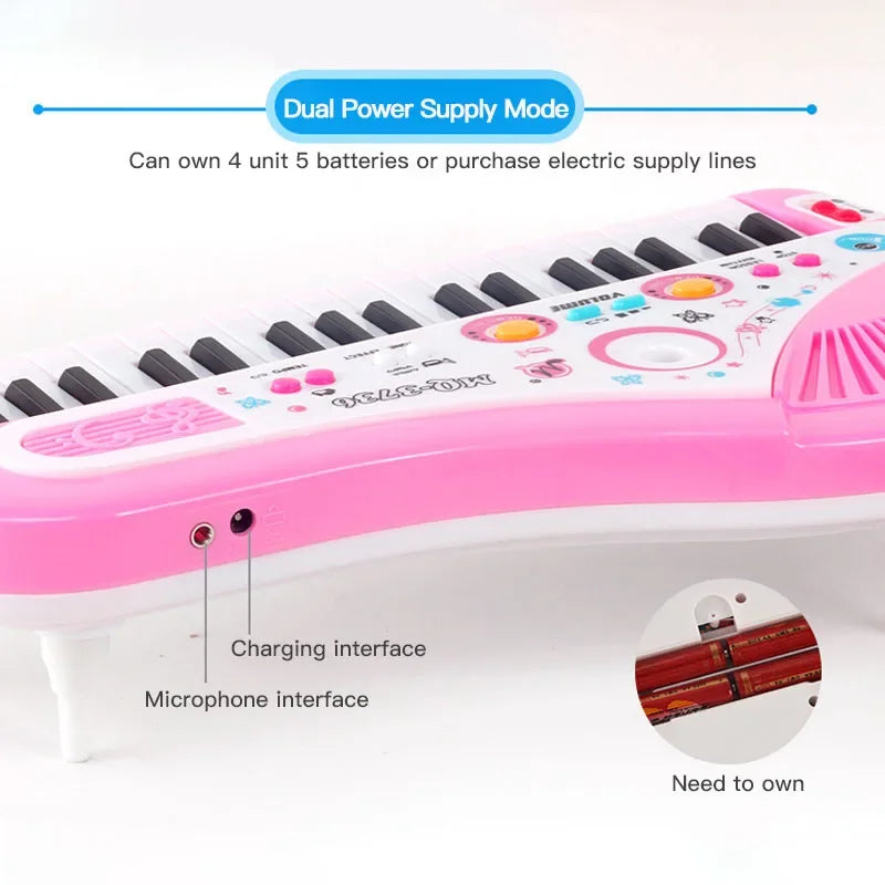 Chriyungel 37 Keys Kids Electronic Keyboard Piano with Microphone Musical Instrument Educational Toys Gift for Boy Girl Toddler
