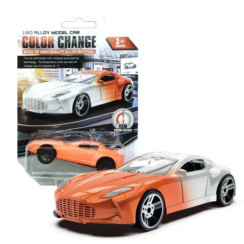 1:64 Temperature Sensitive Color Changing Magic Car Inertia Pull Back Alloy Racing Cars Crash-Resistant Toys Boy Birthday Gift