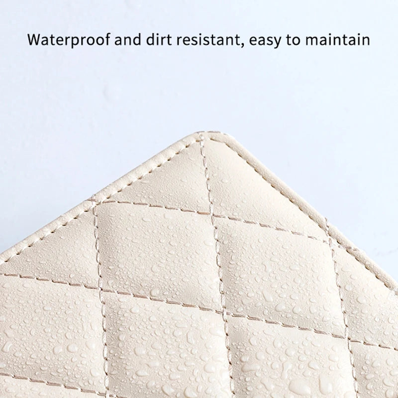 Waffle Pattern Jewelry Organizer PU Leather Anti Tarnish Storage Pouch with Multiple Compartments for Travel