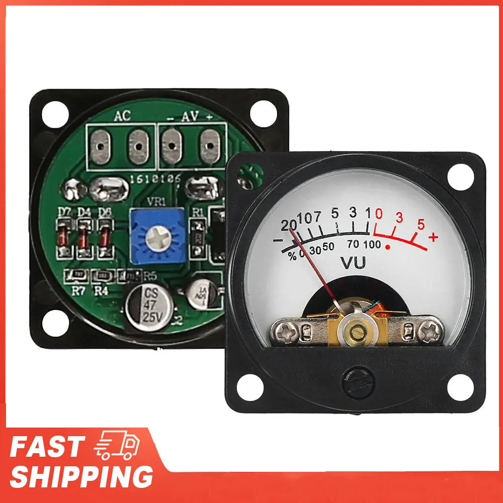 VU Meter 2 Pcs Panel VU Meters Warm Back Light Analog DB Sound Level Indicator Recording & Audio Level Amp with Driver Board