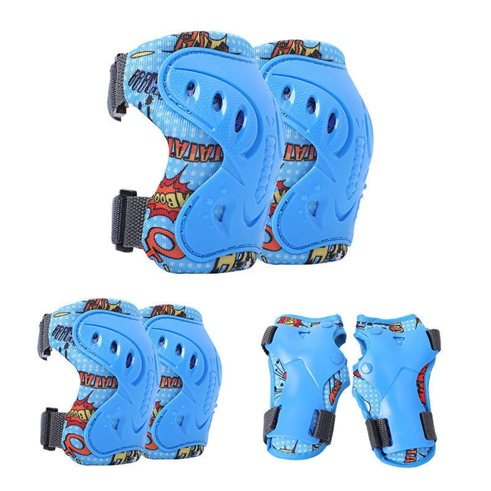 Kids Protective Gear Set - Knee & Elbow Pads & Wrist Guards for Ages 3-12 | Adjustable Safety Pads for Skateboarding, Cycling