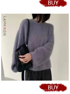 LANMREM Casual Pleated Texture Round Neck Half Sleeve Thick Wome's T-shirt Chic New Knitwear Fashion Pullover Top Chic 2DB5036