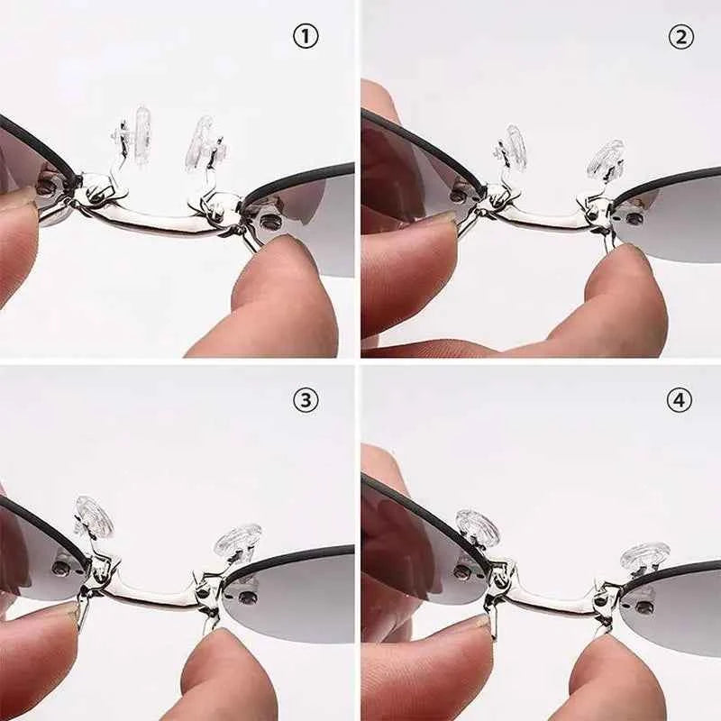 Sunglasses Mini Frameless Vintage Men Eyeglasses1/2pcs Clip On Nose Glasses Round Rimless Frameless Vintage Men Eyeglasses