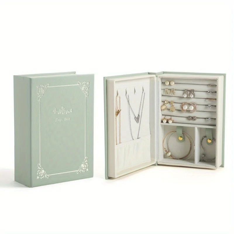 Glamorous Magnetic Jewelry Organizer Chic Diary Shaped Box for Bracelets Necklaces Rings Secure Elegant Storage