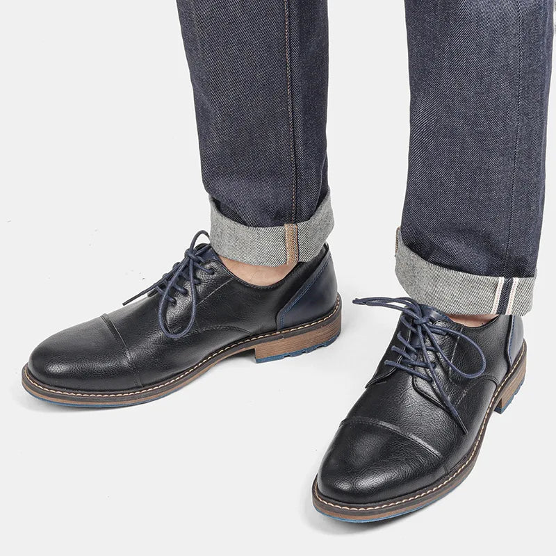 Men's Formal Shoes British Retro Brogue Shoes Mens Casual Business Leather Oxfords Men Office Dress Shoe Flats