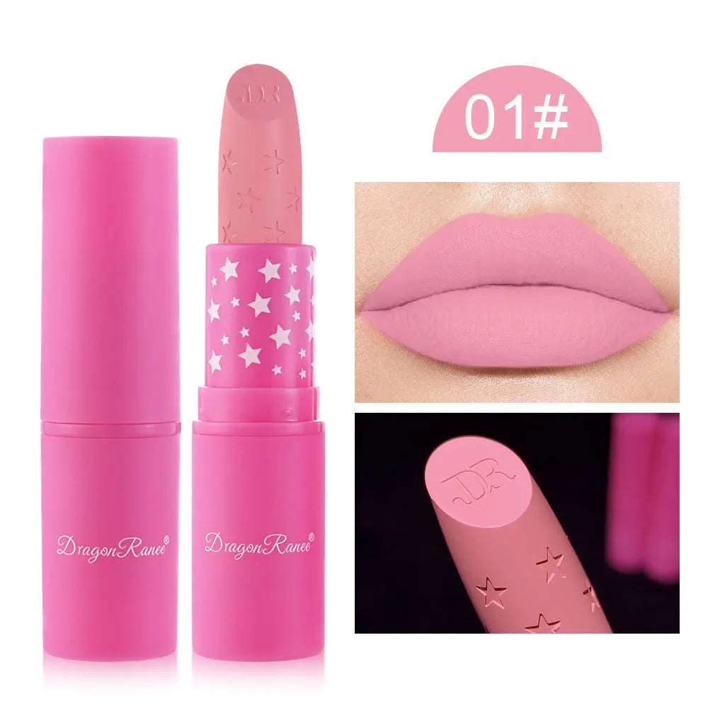 01 Color Matte Waterproof Lipstick – Long-Lasting Non-Stick Color