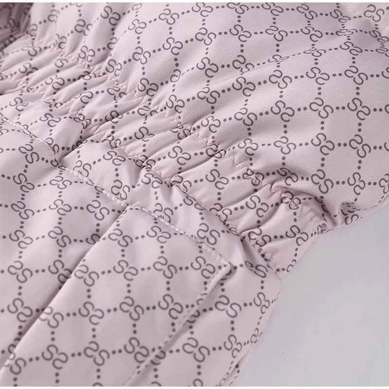 Printed Female Winter Cotton Quilted Jacket Hooded Thicken Zipper Single Breasted Long Sleeve 2025 New Casual Coat Loose Outwear