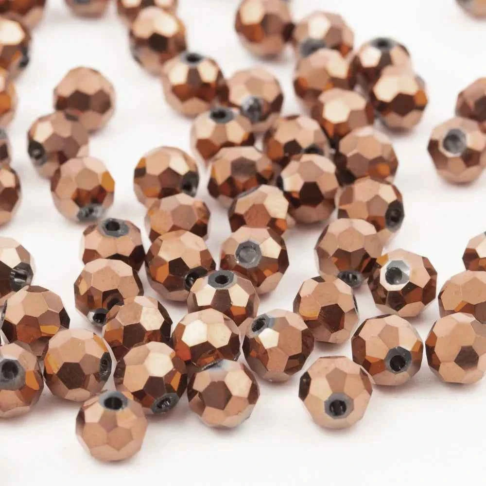 3 4 6 8mm Round Crystal Beads Faceted Colorful Glass Beads Loose Spacer Bead for Jewerly Making Needlework Bracelet Necklace DIY