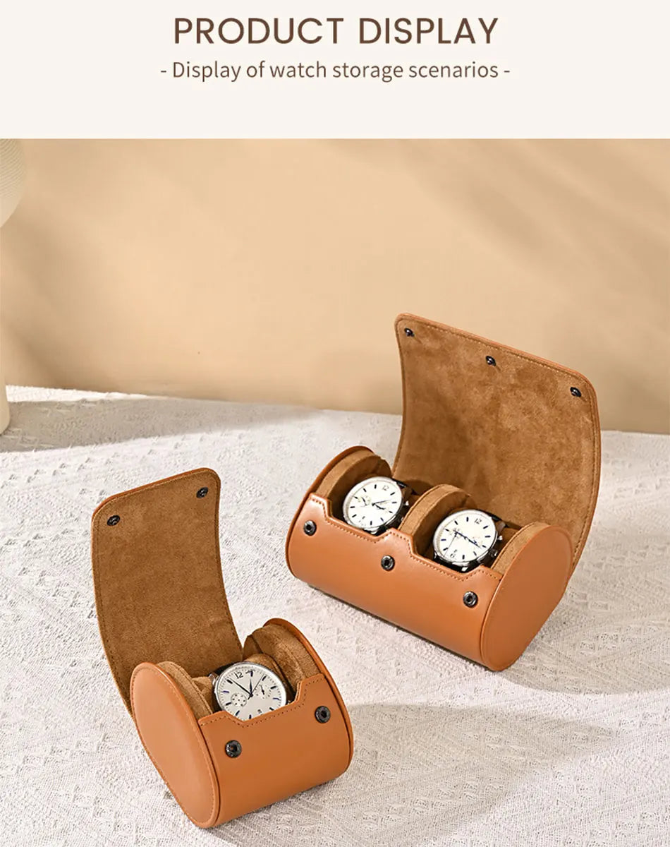 WoodTen Portable Jewelry Box Jewelry Organizer Roll 1 2 3 slot Watch Storage Box With Pillow Wristwatch Bag Gift Box Watch Case