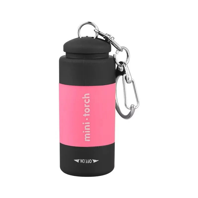 USB Rechargeable LED Pocket Keychain Flashlight Multifunctional Strong Light Waterproof for Outdoor Hiking Camping Mini