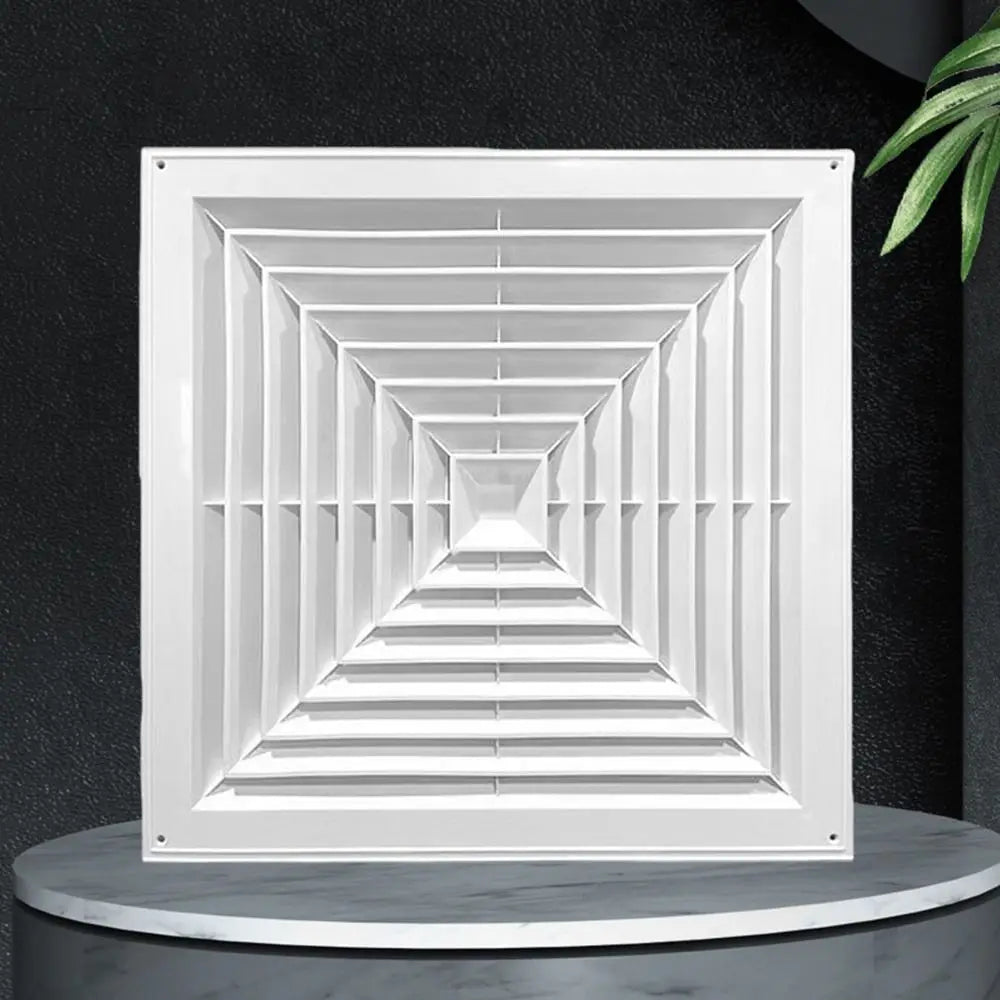 New Plastic Air Vent Grille With Flaps Square Duct Heating Vents Silent Operation White Exhaust Fan Cover Ceiling Mount