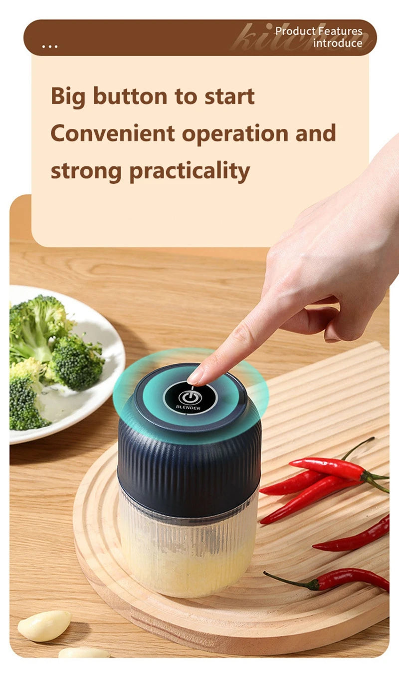 Mini Electric Garlic Masher Crusher Wireless USB Rechargeable Vegetable Chopper Garlic Crusher Food Chopper Kitchen Gadgets New
