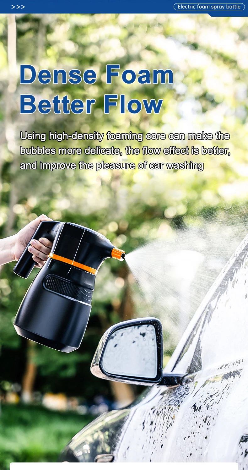 2L Electric Foam Sprayer Car Wash Clean Detailing Snow Cannon High Pressure Water Gun Battery Powered for Car Wash Foam Can