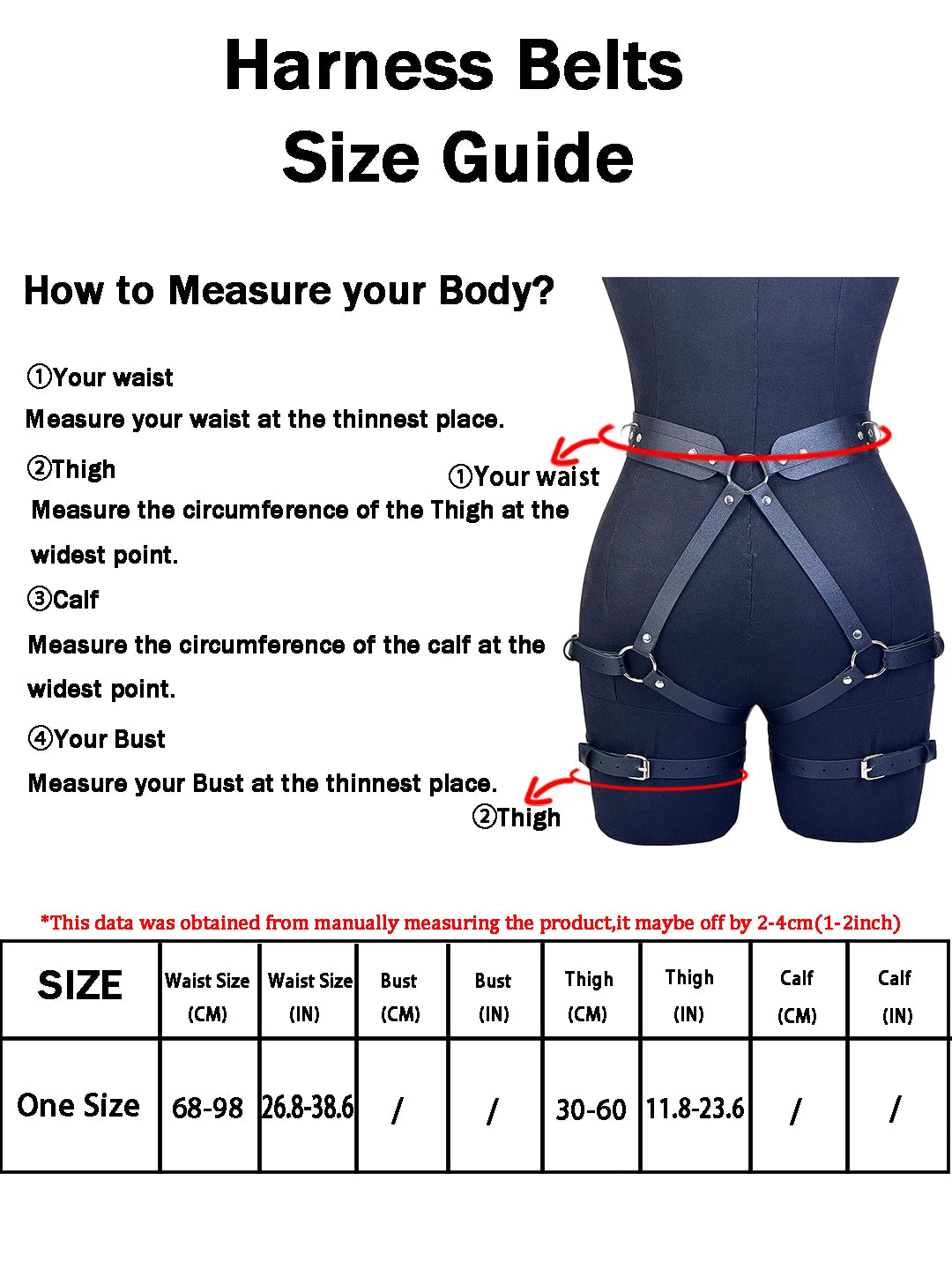 PU Leather Leg Harnesses for Women Gothic Punk Women's Leg Garter Harness Belt Adjustable PU Leather Waist Belt.