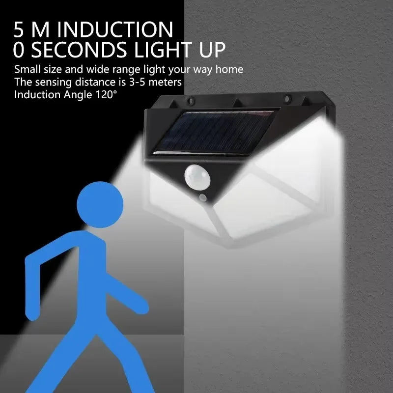 100 LED Solar Powered Outdoor Decorative Wall Light with Motion Sensor and Ip65 Waterproof for Garden Railings and Gazebos