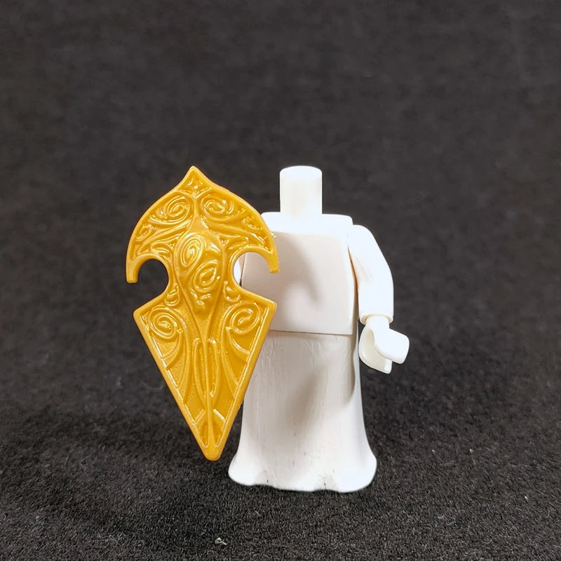 10PCS/SET Middle Ages Knights Elf  MOC  Shield Sword  Spear  For 4cm Mini Dolls  Building Blocks Brick Toys For Kid