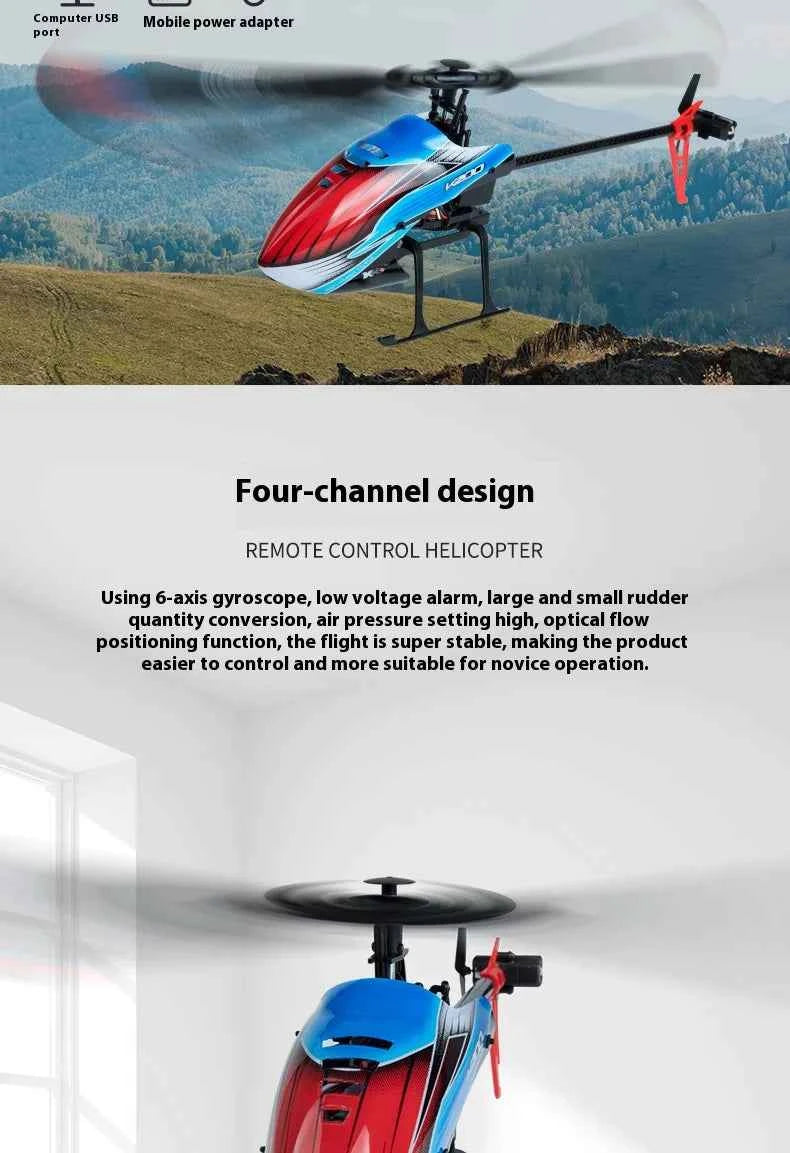 WLtoys RC Helicopters K200 2.4Ghz 4CH 6-Aixs Gyroscope Fixed Height Single Blade Propellor Gyro Mini RC Toys For Kids Gift