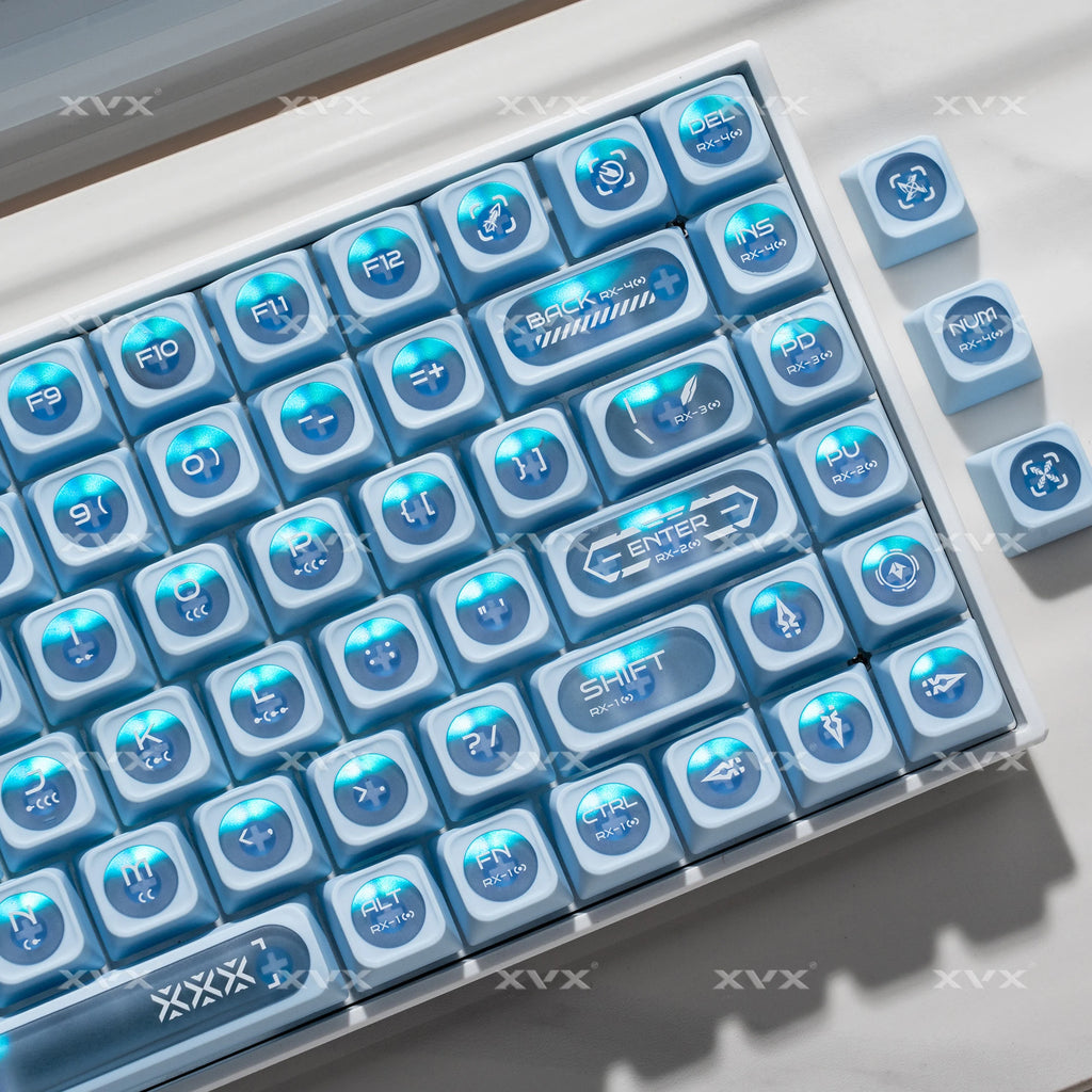 XVX White Shine Through Cats eye MAX Profile Dye-Sub PBT Keycap Set 136-Key