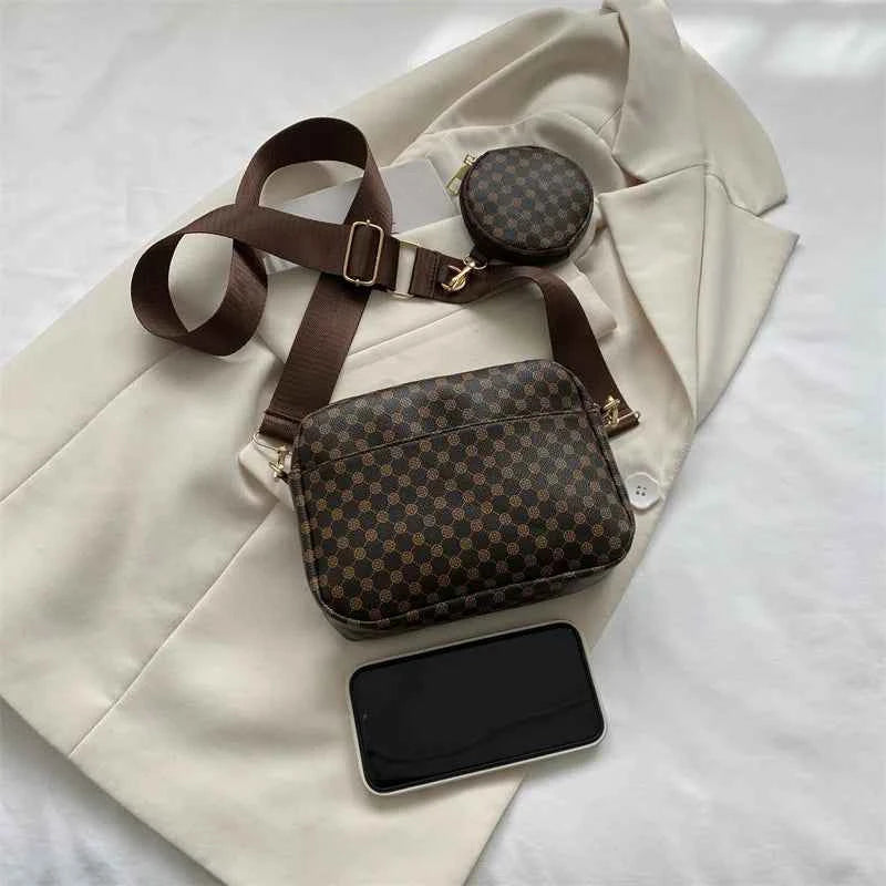 Vintage Pattern Crossbody Bags for Women Shoulder Shell Bag Trend Small Purse and Handbag Luxury Designer Female Square Bag