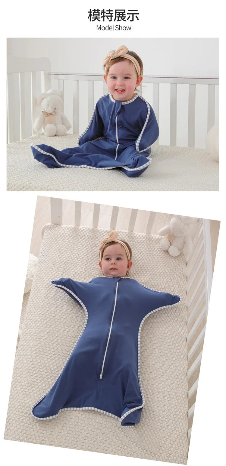Insular Newborn Baby Girl Boy Anti-Startle Sleeping Bag Cotton Baby Wrap Receiving Swaddling Blanket Infant Sleepsacks
