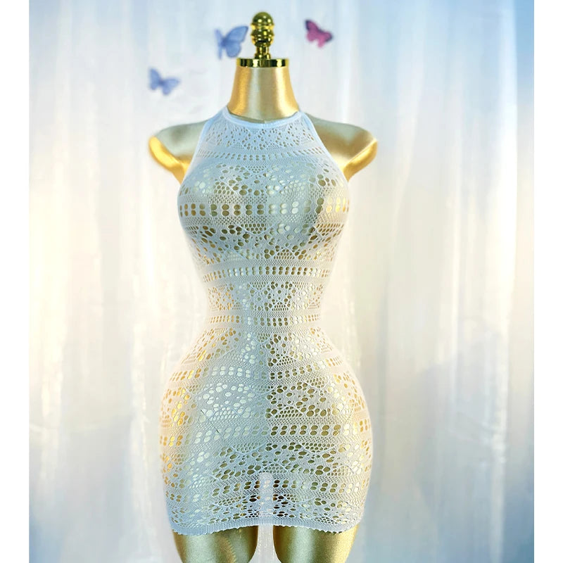Sexy Cover Up Hollow Out Fishnet Dress without Bikini Summer Holiday DSH698