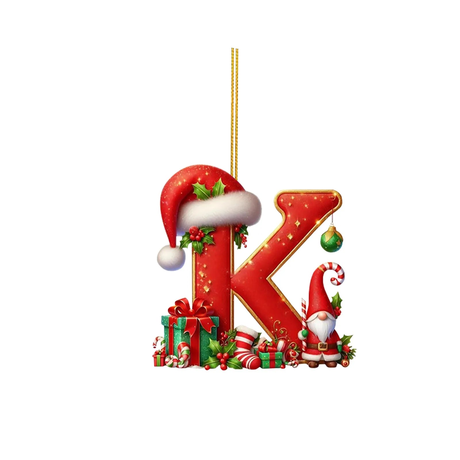 2D Home Decorations Ornaments 26 Letter Pendant For Christmas Tree Decor Christmas Ornaments Acrylic Flat Christmas Tree