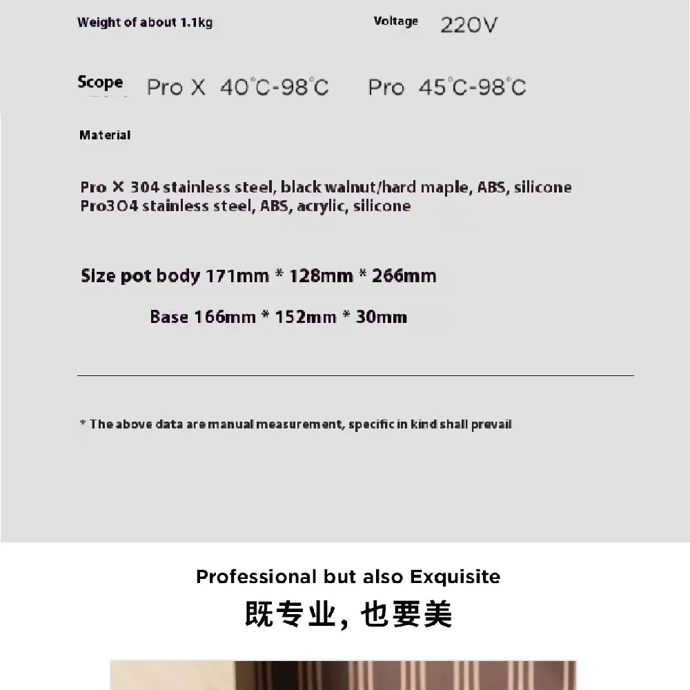 Timemore Fish Pro X 900ml Competition Temperature Control Pot Stainless Steel Electric Hand Flushing Pot Hand Brewed Coffee Pots