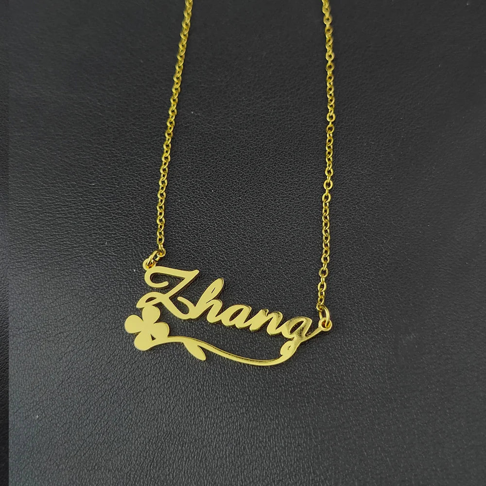 Customized Name Necklaces Personalised for Women Stainless Steel Personalized Necklace Letter Heart Butterfly Pendant Jewelry