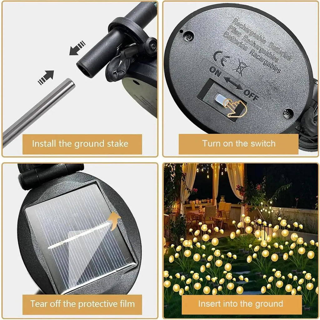 Solar Garden Lights Led Jellyfish Sway For Decoration Yard Outdoor Waterproof Ip65 Outdoor Waterproof Light Light Mushroom Shape