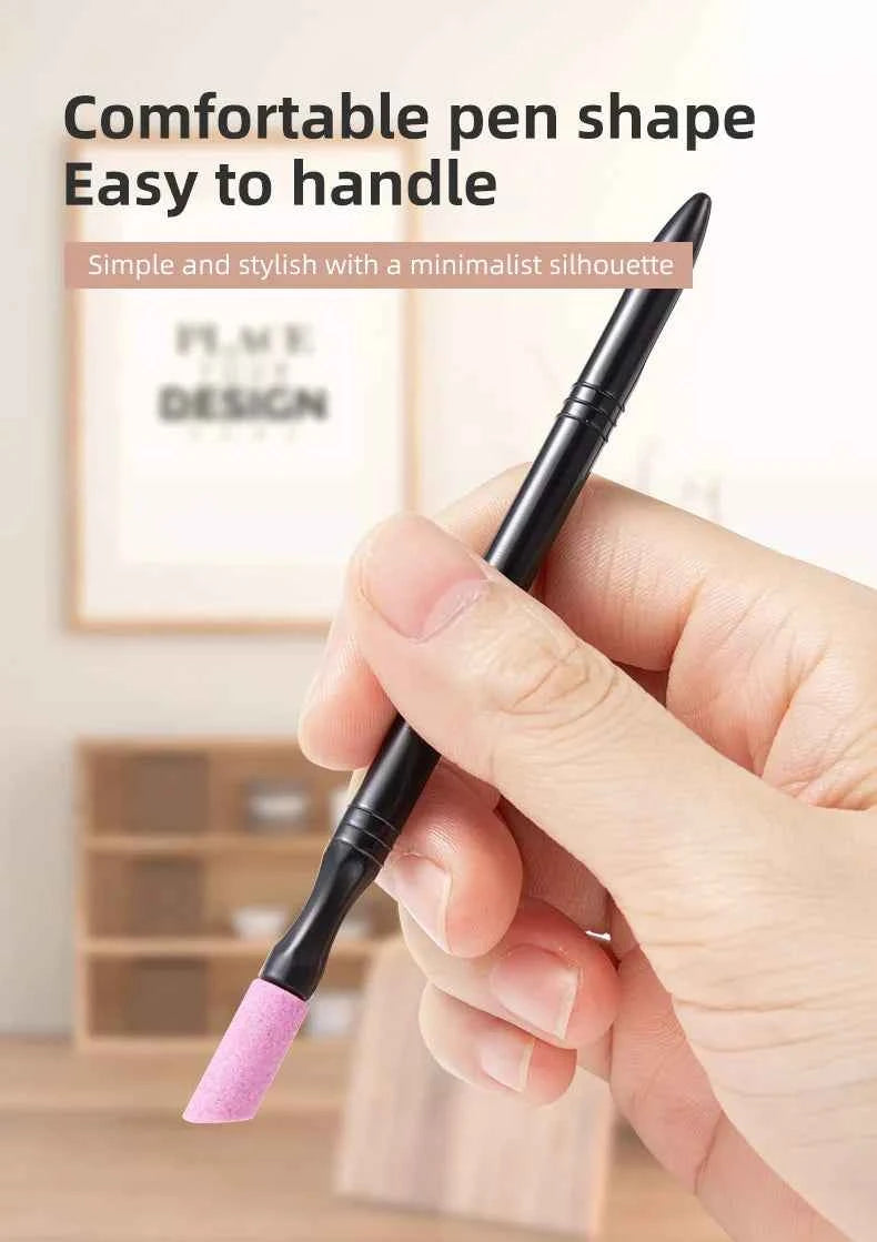 1/5PCS Quartz Pen Nail  Cuticle Pushers Nail Polish Manicure Stick Nail Files Grinding Pen Dead Skin Remover for Natural Nail