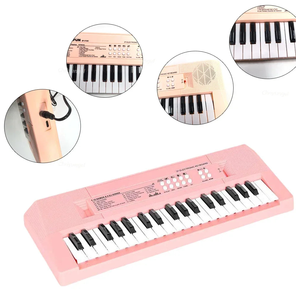 Chriyungel 37 Keys Kids Electronic Keyboard Piano with Microphone Musical Instrument Educational Toys Gift for Boy Girl Toddler