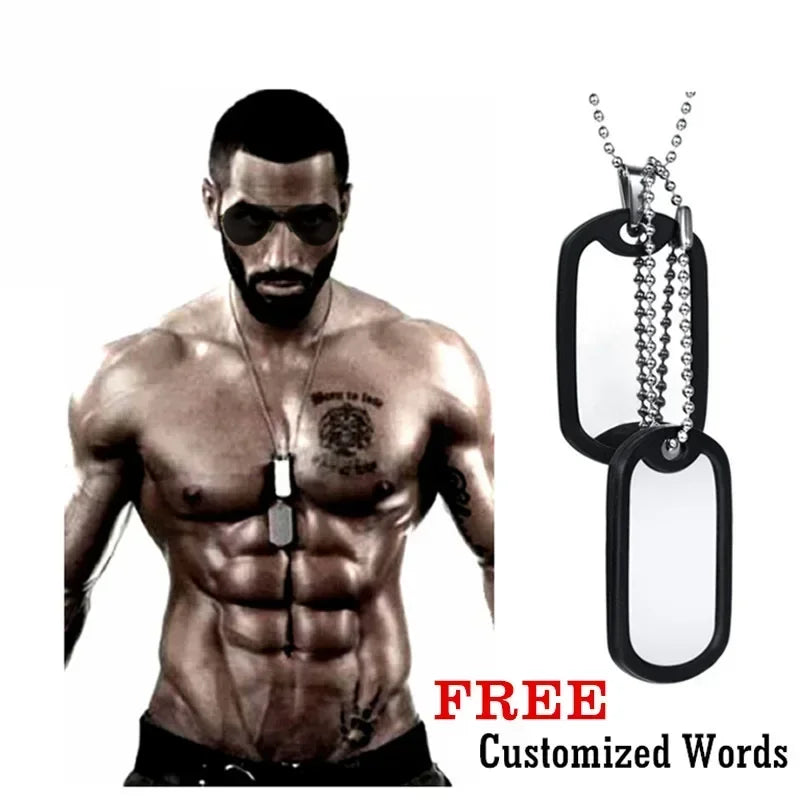 Customized ID Double Dog Tag Military Soldier Circle Pendants Titanium Steel Personalized Necklace Fashion Jewelry Free Carving