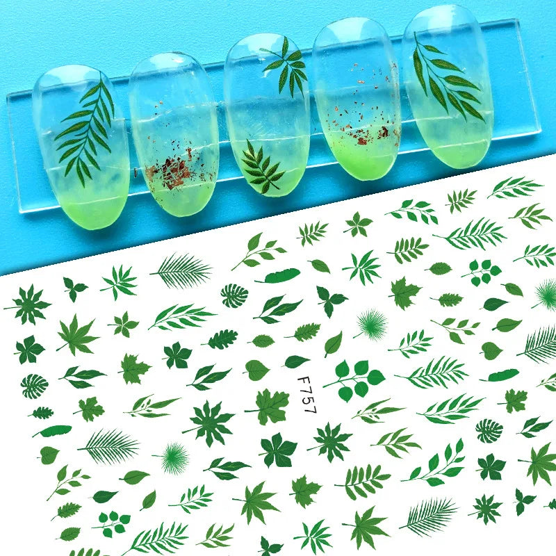 3D Dandelion Peach Blossom Maple Leaf Nail Sticker Nail Art Decoration Color Flower Nail Decal Nail Art Supplies Nail Parts