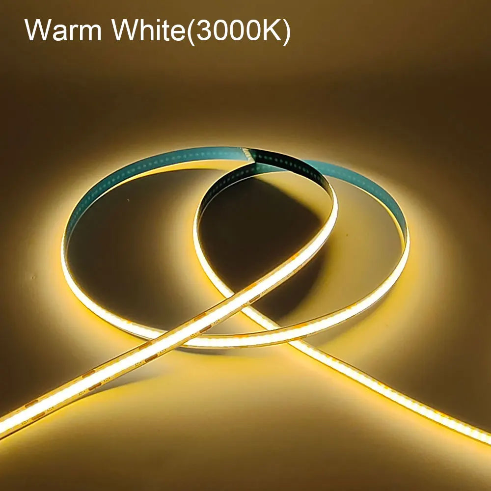 COB Led Strip Lights 12V 24V 320LEDs/m Flexible FOB LED Tape Warm Natural White Red Blue Green Yellow Pink Purple Lighting Decor