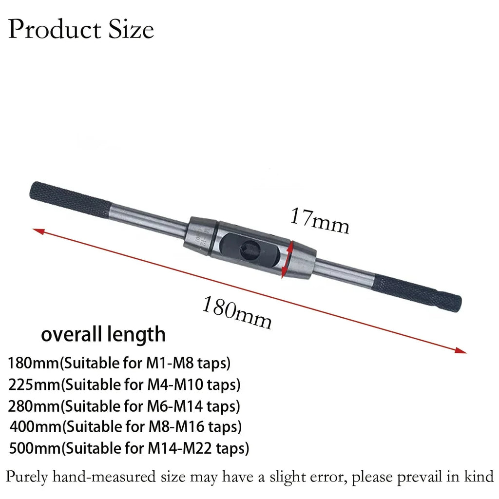 M2-M24 Adjustable Hand Taps Wrench Tools For Mechanic Tapping Winch High Quality Steel Thread Processing Tools CNC Screw Tap